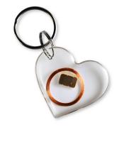 Заготовка брелок «Сердце» прозрачное (чип H2)
