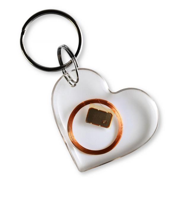 Заготовка брелок «Сердце» прозрачное (чип H2)