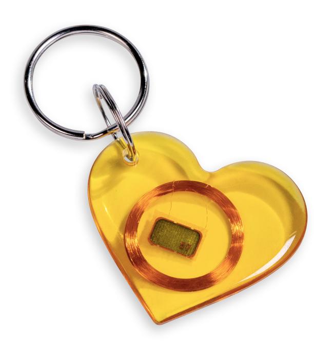 Заготовка брелок «Сердце» прозрачное (чип H2)